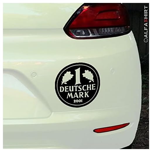 Dekal D Mark tyska Mark Tyskland valuta (svart, 10 x 10 cm) #A235