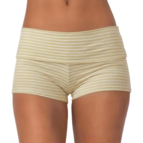 Image of Women Fold Over Mini Shorts Y2K Lounge Pajama Bottoms Low Rise Booty Shorts