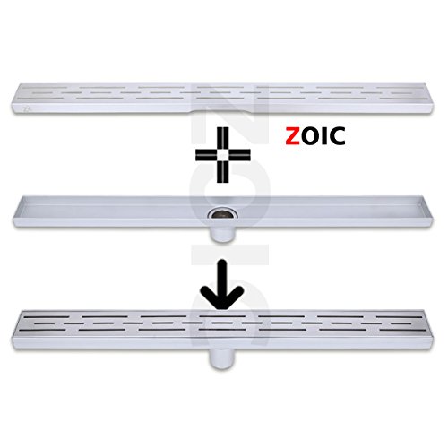 Zoic Stylish Closed Design Linear Floor Grate Bathroom Shower Waste Drain 304 Stainless Steel 31.49 Inches (800Mm) #TOP2
