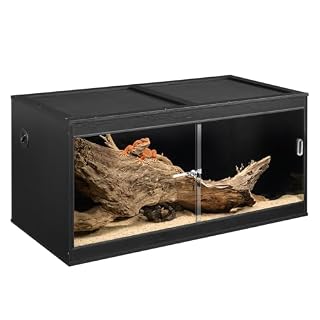 unipaws terrarium en bois reptiles empilable 120 cm noir