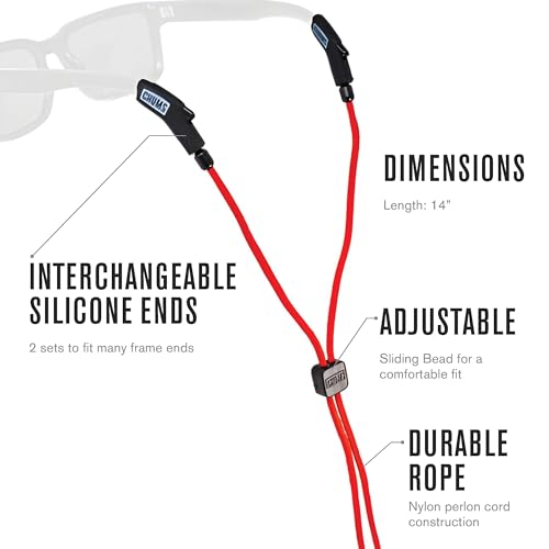 Chums 3mm Ripcord Rope Sunglasses Retainer & Glasses Strap for Men & Women (Orange/Sky) by Chums - Image 6