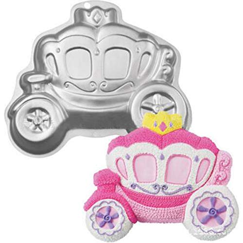 MJQDCX Princess car 3DCake Pan, Silver, Aluminum Alloy Cake Molds Nonstick Baking Tools