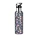 Bottiglia d'acqua colorata vintage con fiori isolati sottovuoto in acciaio inox grandi bottiglie sportive con cannuccia termica da 32 once per fitness, yoga, escursioni