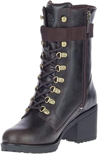 HARLEY-DAVIDSON FOOTWEAR Women's MARINDA 9" LACE Motorcycle Boot, Brown, 8 | Image 1