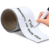 Houseables Magnetic Strip, Magnetic Tape Roll, Magnet Tape, Magnet Roll, Dry Erase Label, Strips for White Board, Write On Labels, Whiteboard Sheet, Dry Erase Sheet, Writable, Wipe Off, 5 in x 10 FT