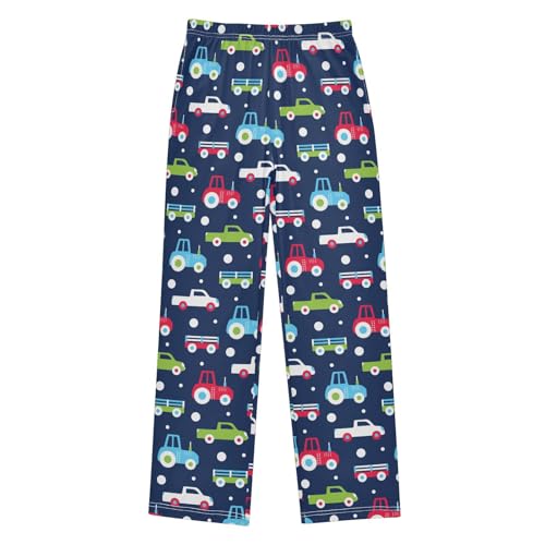ZZXXB Lorry Truck Boys Long Pants Soft Trousers Elastic Waist Kids Lounge Bottoms with Pockets S-XL