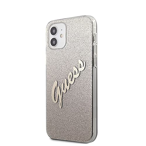Guess GUHCP12SPCUGLSGO Coque de Protection pour iPhone 12 Mini 5,4" Doré pailleté Noir