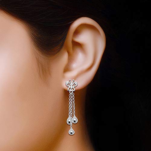 Image of TRUESILVER ACPL 925 Sterling Silver Jewellery Set for Women | BIS Hallmarked Pendant Necklace & Earrings Set | Silver Jewelry Gift for Women