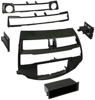 Double or Single Din Installation Car Stereo Dash Kit for Aftermarket Radio Colored Dark Gray Metallic