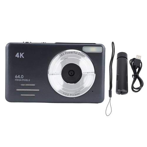 Fotocamera Digitale 4K Fotocamere Digitali per Fotografia per Vlogging da 64MP Videocamera Autofocus con Zoom 18X Compatte da Viaggio per Adolescenti