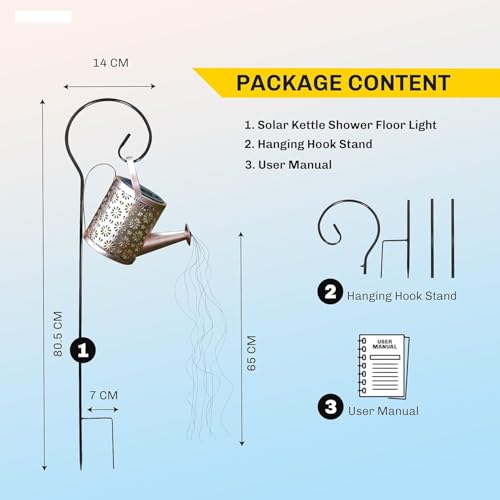 Image of CBK Solar Light Outdoor Garden Decor Watering Can Hanging Waterproof LED Decorative Kettle Shower String Lamp for Table Yard Pathway Gardening Gifts