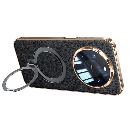Étui en cuir véritable pour Huawei Mate 80 Pro avec finition dorée élégante