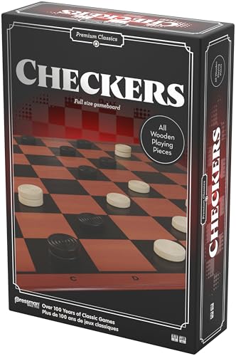 Goliath - Checkers, Premium Damespiel für Kinder ab 6 Jahren, faltbares Spielbrett mit Holzsteinen, alle gegnerischen Steine schlagen und gewinnen, Strategiespiel für 2 Spieler, Klassisches Brettspiel