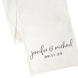 The Cotton & Canvas Co. Personalized Name and Date Wedding Table Runner and Party Decoration