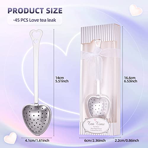 45 Packs Tea Infusers/Filters For Baby Shower Favors,Bridal Shower Party Gifts Souvenirs For Guests Bulk Heart Shape Loose Tea Steeper For Wedding #TOP1