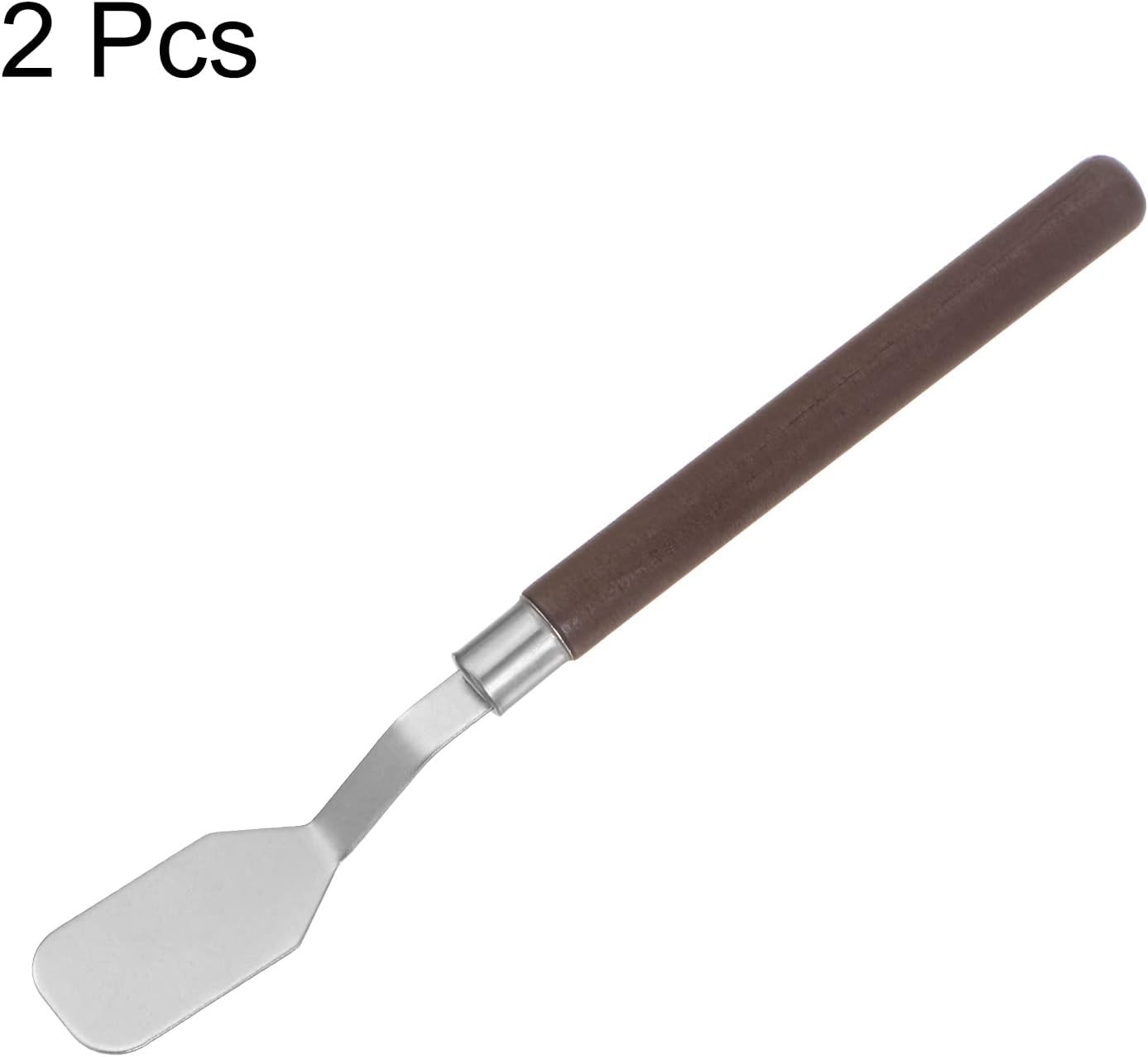 HARFINGTON 2pcs Palette Knives 18mm Width Stainless Steel Flat Spatula Painting Pallet Knife with Wood Handle for Oil Acrylic Canvas Mixing Spreading