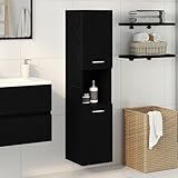 BARULUOAKLIFE Mobile da Bagno Contemporaneo Rovere Nero con 2 Porte, Design Rettangolare Opaco, Legno MDF Resistente, 30x30x130 cm, Soluzione di Stoccaggio Compatta