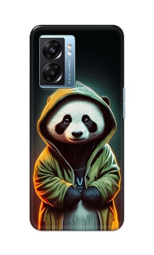 Image of Printed Hard Back Cover Case for Oppo K10 5G Back Cover (Cartoon Panda) -1111