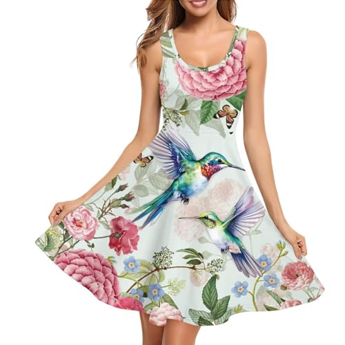 Image of TOADDITDO Womens Summer Sleeveless Tank Dress with 2 Side Pockets XS-4XL Plus Size