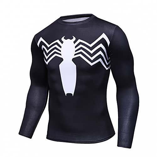 Men's Compression Shirt, Soft Long Sleeve 3D Print Fitness Sports Running Gym T-Shirt2