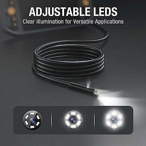 Dual Lens Endoscope Camera with Light, Teslong Mechanic Borescope Inspection Camera with Monitor, Flexible Snake Probe Camera, Fiber Optic Scope for Automotive HVAC Drain Wall - Image 5