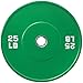 French Fitness Olympic Colored Bumper Plate 25 lbs - Blank | Durable Virgin Rubber, IWF Standards, Shock Absorbing Design