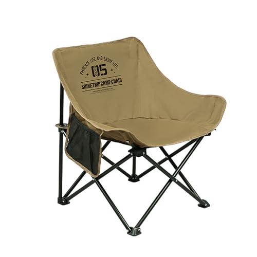 KANASI Silla Plegable para Acampar, Asiento Ligero y portátil de 68 cm de Ancho, Tela Oxford 600D para Acampar al Aire, Pescar y Hacer mochileros (Marrón)