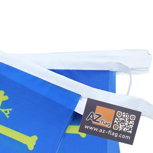 Image of AZ FLAG Asturias 6 meters BUNTING Flag 20 flags 9'' x 6'' - Spanish region of Principado de Asturias STRING flags 15 x 21 cm