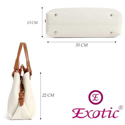 Image of EXOTIC Premium Sophisticated Structured Handbag | with Dual Handles | Adjustable Strap | Spacious Compartments (Heritage Charm Collection)