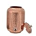 Copper Water Dispenser 8L / 2.11 Gallon and 2 Glass with Water Bottle Set, Hand Hammered, Ayurvedic Hydration Drinking