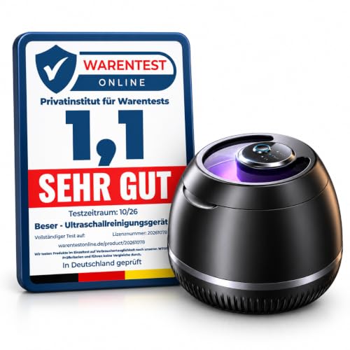 Ultraschallreinigungsgerät Zahnschiene Reinigung, IPX6 200 ml (Mattschwarz) – Ansicht 1
