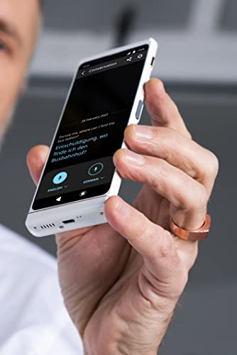 Vasco Translator V4 Sprachübersetzer | Übersetzungsgerät | Übersetzt lebenslang gratis | 108 Sprachen | Spracheingabe und Sprachausgabe | Foto Übersetzer | Farbe: Pearl White