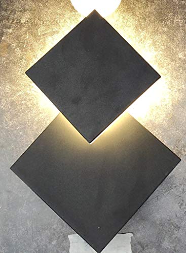 The Light Studio Exterior Indoor/outdoor Wall Light, Black, Square