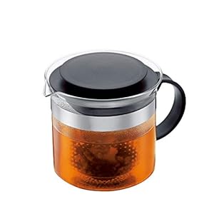 Bodum 1875-01 Teebereiter bistroNouveau (Kunststoff Teesieb, Hitzebeständiges Glas, 1,0 liters) schwarz
