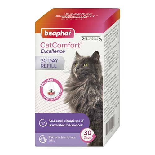 Beaphar - CatComfort® Excellence 30 Day Refill – Pheromone Calming for Cats - Reduces Stress, Anxiety & Unwanted Behaviour – Long-Lasting Stress-Relief- Lasts Up To 30 Days - Covers 70m² Area - 48ml
