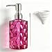 Easy-Tang 12 Oz Purple Glass Soap Dispenser - Refillable Wash Hand Liquid, Dish Detergent, Shampoo Lotion Bottle with Oil Black Pump Holder, Ideal for Bathroom Countertop, Kitchen, Laundry Room