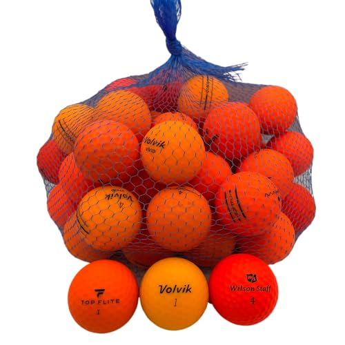 Golf Ball Planet 50 Pack Matte Color Assorted Used Golf Balls (5A / Mint, Orange)
