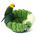 Admaison Bird Nest for Cage,Plush Hanging Bird Bed for Parakeet,Breeding Bird House for Conure,Budgie,Cockatiel,Lovebird,Canary,Finch,Hamster,Small Pets,Warm Nest (Green, S)