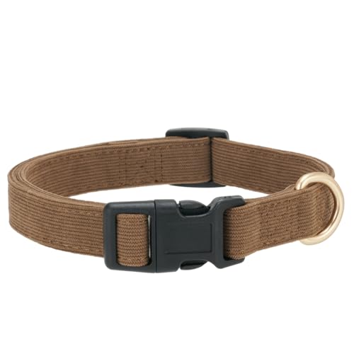 Collar para perros pequeño de pana marrón, talla S