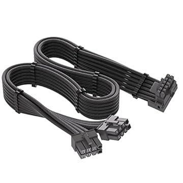 Adaptador de 90 graus 12VHPWR para Corsair: PCIE 5.0 16AWG 600W 12VHPWR adaptador duplo PCIe de 8 pinos para 16 pinos 12 + 4 pinos para placa gráfica RTX 4090 4080 3090TI 4070Ti GPU, apenas para fonte de alimentação Corsair (tipo A)