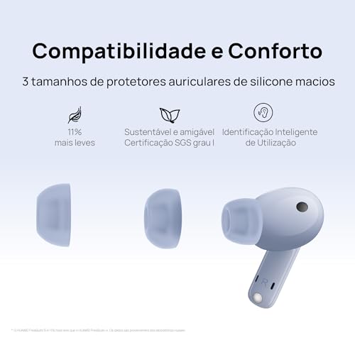 Fone de ouvido sem fio, HUAWEI FreeBuds 5i, até 28 horas de reprodução, cancelamento ativo de ruído 42dB, som de Alta Resolução, Azul glide