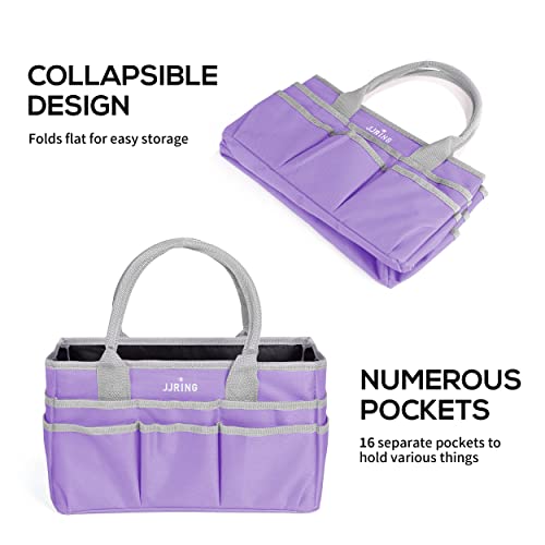 Image of JJRING Craft and Art Tote - 600D Purple Nylon Fabric Art Sewing Organizer Bag with Pockets - for Craft, Scrapbooking, Medical, and Office Supplies Storage