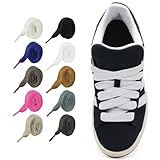 Auzeron Cordones Planos Extra Anchos 17 Mm Para Zapatillas Deportivas - Cordones De Repuesto Para Deporte Y Uso Cotidiano Shoelaces Laces