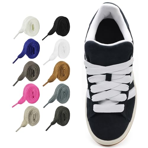 Auzeron Extra Breite Flache Schnürsenkel 17mm - Strapazierfähige Ersatzschuhbänder Für Sneaker Sportschuhe Und Alltag