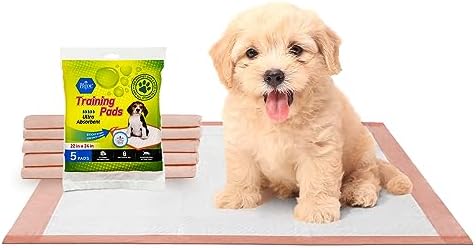 MED PRIDE Dog Training Pads [Travel Pack of 5] – Disposable, Ultra-Absorbent 6-Layer Puppy Potty Pee Pads with Sticky Strips- Leakproof & Waterproof Pet Pads for Dogs & Cats, 22 x 24”