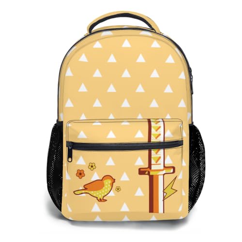 ZWSRKLY Anime Backpack 17 Inch Oxford Cloth (Yellow)