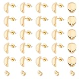 UNICRAFTALE 40 paire de Boucles D'Oreilles en Acier Inoxydable en Forme de Larme Dorée avec Trou Plaqué Or 304 carats avec Poussoirs D'Oreilles pour la Fabrication de Bijoux.