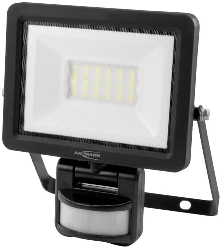 ANSMANN Foco LED de pared, luz de trabajo compacta resistente con sensor de movimiento para taller, obra de construcción, garaje, protección contra chorros de agua, súper brillante 2200 lm