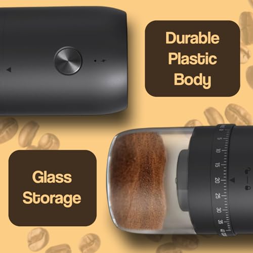 Image of AASHONEE GrindMate Electric Coffee Grinder | Portable & Rechargeable Burr Grinder for Coffee, Spices & Herbs | 40 Adjustable Grind Settings (35g Bean Capacity)