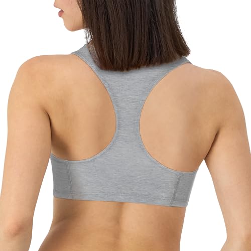 image for Hanes Racerback Bralette Pack, Stretch Cotton Knit Low-Impact Bra, Moi